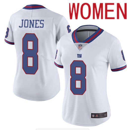 Women New York Giants #8 Jones White Nike Vapor Untouchable Limited NFL Jersey->women nfl jersey->Women Jersey